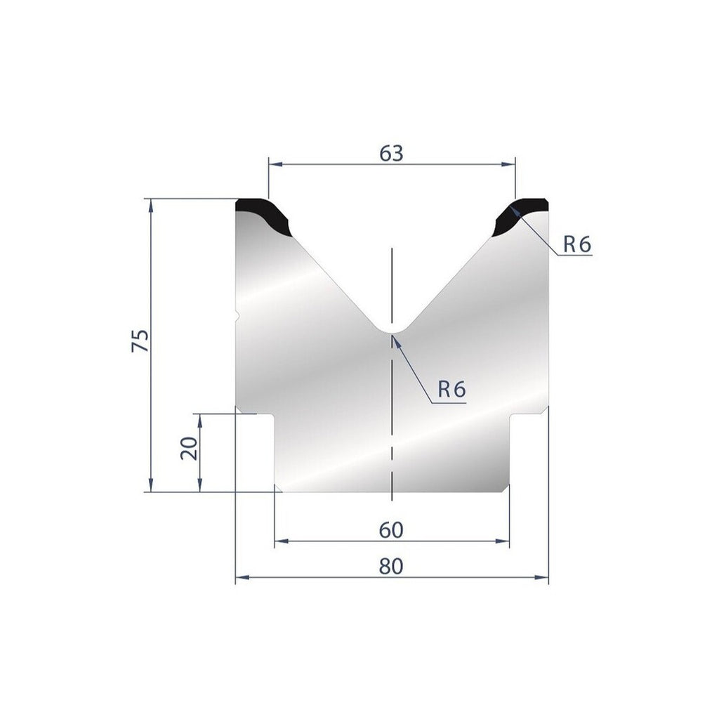 EUROSTAMP Part No. 2023 @ 835mm 85 Degree Single V Die
