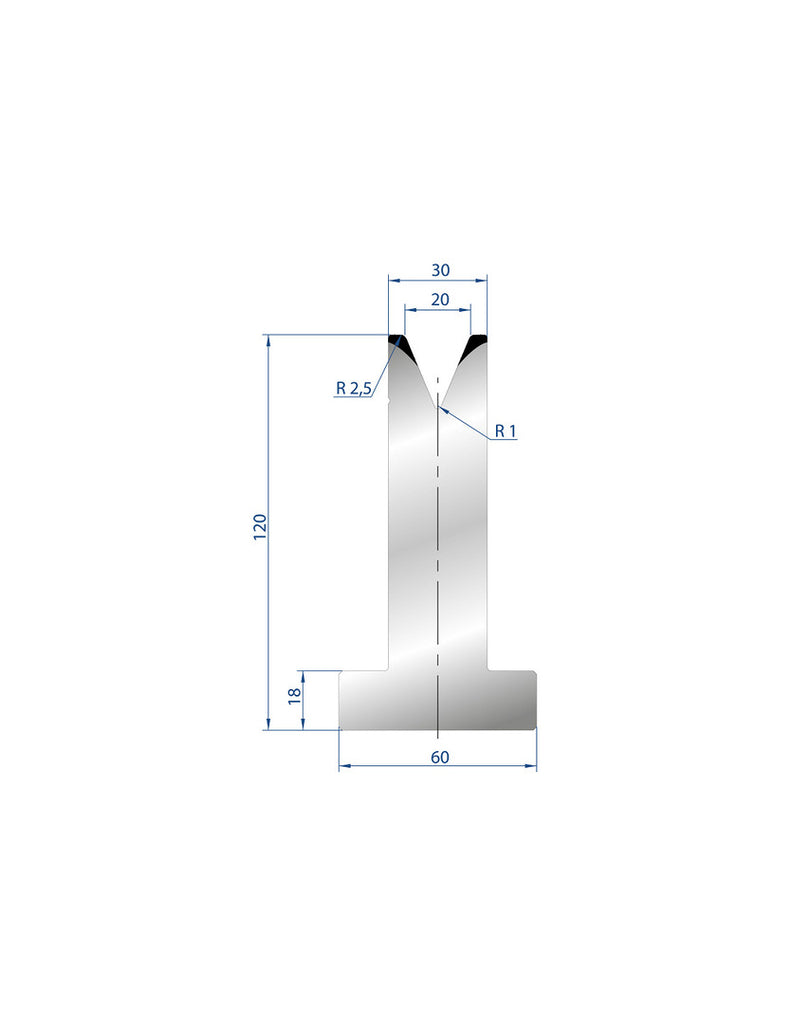 EUROSTAMP Part No. 3071 @ 805mm 45 Degree Die (Segmented)