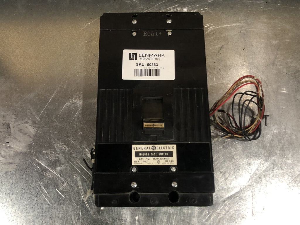 GENERAL ELECTRIC 800 Amp, 3 Pole, 600 volts Circuit Breaker TKMA836Y800
