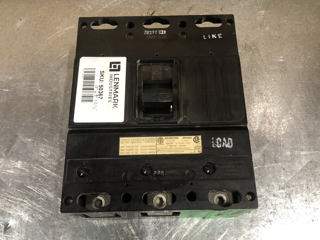 SIEMENS 400 Amp, 3 Pole, 600 volts Circuit Breaker JL3F400