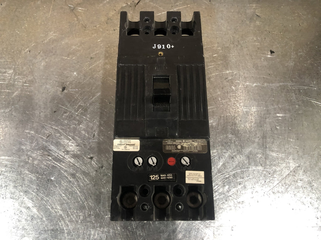 GENERAL ELECTRIC 125 Amp, 3 Pole, 600 volts Circuit Breaker TFJ236125