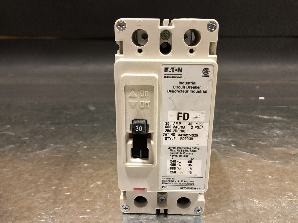 CUTLER-HAMMER 30 Amp, 2 Pole, 600 volts Circuit Breaker FD2030