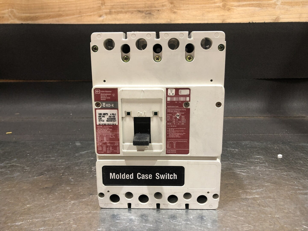 CUTLER-HAMMER 400 Amp, 3 Pole, 600 volts Molded Case Switch KD4400KW