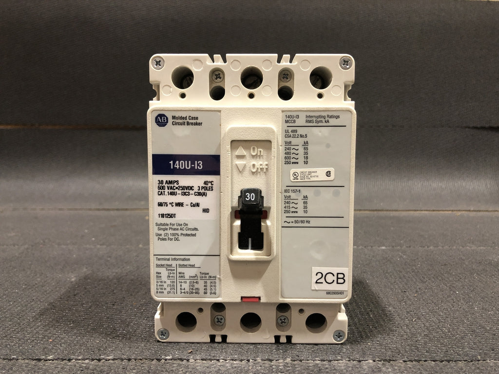 ALLEN-BRADLEY 30 Amp, 3 Pole, 600 volts Circuit Breaker 140U-I3C3-C30