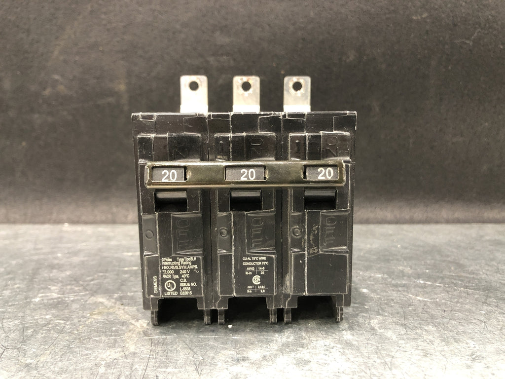 SIEMENS 20 Amp, 3 Pole, 240 volts Circuit Breaker B320H